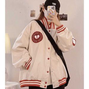 Deeptown Harajuku Streetwear Bomberjacks Vrouwen Kpop Patchwork Geborduurde Jas Preppy Stijl Oversize Baseball Jas Vrouwelijke