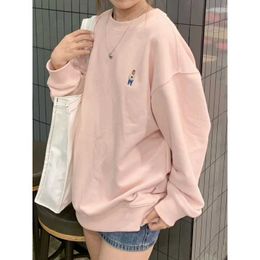 Deeptown Preppy Stijl Zoete Beer Roze Sweatshirt Vrouwen Koreaanse Mode Kawaii Oversize Lange Mouw Top Harajuku Casual Trainingspak