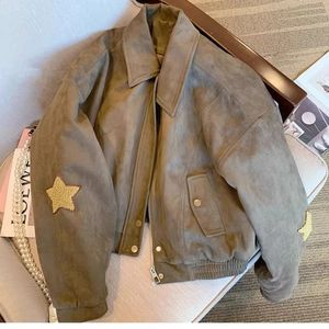 Deeptown Vintage courte veste en daim femmes Star Y2k Streetwear mode coréenne automne hiver manteau de course surdimensionné vêtements de créateur 240106