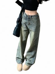 Deeptown Y2K Baggy Wide Leg Jeans Femmes Vintage Streetwear Mer Denim Pantalon Grunge Basic Slouchy Bleu Pantalon Femme Printemps O9qW #