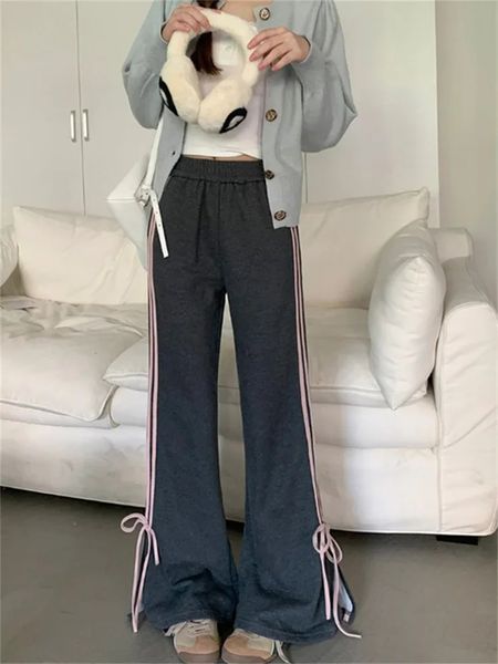 Pantalon de jogger Grey Pantalon de jogger gris de ruban de mode coréen