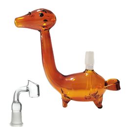 Cerf brown d'épaisseur verre bongs percolateur coloré mignon fumeur tuyau de tabac de 5,9 pouces en verre plate-forme dans les narhanasshs tuyaux d'eau avec un bol transparent de 14 mm mâle pour des cadeaux smorkers