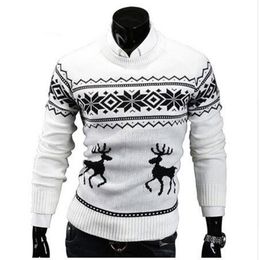 Cerfs Chandails De Noël pour Homme O Cou Casual Pull Mâle Pull Hommes Jumper Hommes Tricots Sueter Slim Top Hiver Sweters T200402752