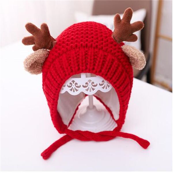 Cerf wapiti bois bébé chapeau hiver automne chaud en peluche tricoté oreille plus chaud enfants chapeau Bonnet garçons filles Beanie chapeaux de noël GC1794