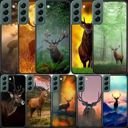 Étui de téléphone camo de chasse aux cerfs pour Samsung Galaxy A12 A22 A32 A42 A52 A72 A54 A34 A24 A14 A73 A53 A33 A23 A13 5G F52 F62 COUVERT