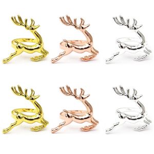 Deer Napkin Rings voor diner Wedding Vakantie Kerstmis Thanksgiving Nieuwjaar Dijntafel Decoratie XBJK2205