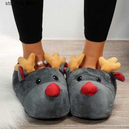 Deer New Warm Comfortable Home Cute Modeling Cartoon Plush Cotton 2024 Indoor Women Shoes Slippers T230828 650