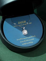 Deer Princess Bag Mosang Stone Diamond 925 Sterling zilveren ketting voor dames licht luxe niche high-end vriend cadeau