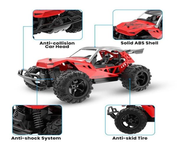 DeERC 122 Racing RC Car Rock Crawler Radio Control Truck 60 minutos Tiempo de juego 20 kmh 24 GHz Drift Buggy Toy Cart para niños 2012188999596974787