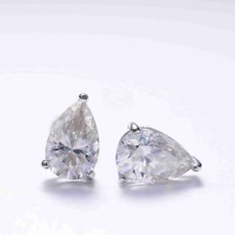 Def Color Lab Boucles d'oreilles en diamants créés pour femme Boucles d'oreilles en moissanite poire