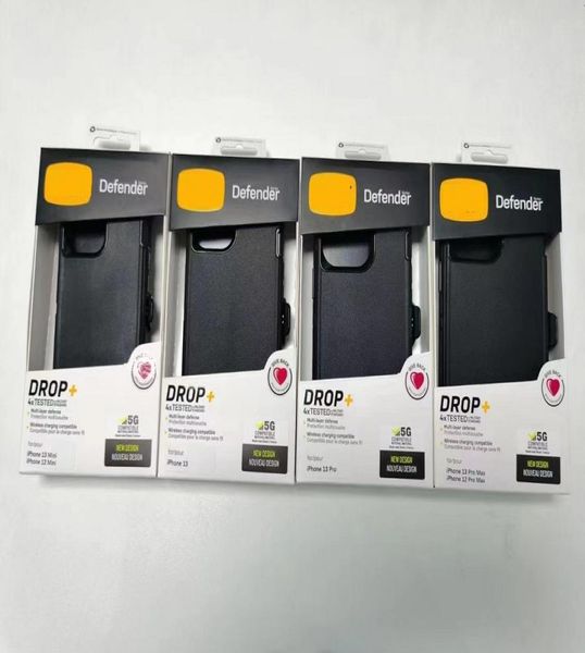 Defender 3 en 1 Cajas para teléfonos celulares para iPhone 13 Pro Max Heavy Duty Armadura multicapa A prueba de golpes Lujo impermeable con caja al por menor 1613234