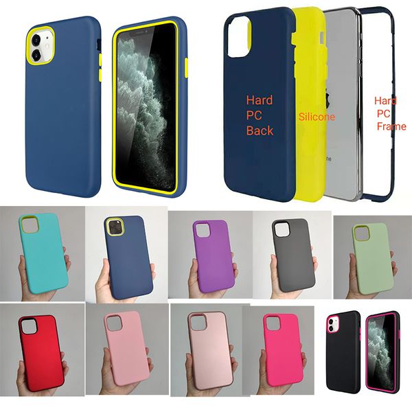 Defender Cases Armor Cover Hybrid 3in1 Silicone Hard PC Back A prueba de golpes para iPhone13Pro 12 ProMAX 11 X XR 7 8 Samsung GalaxyS22 21 Ultra Note20 A01 21S M30 J8 MOTO Xiaomi