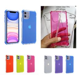 Étuis de protection transparents 3 en 1, cadre PC en TPU avec airbags, pour iPhone 15, 15pro, 15plus, 15promax, 14, 13, 12, Samsungs23, S22, Xiaomi