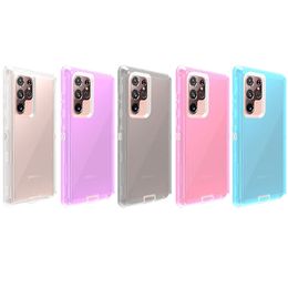 Defender zware transparant Clear Mobile Phone Case voor Samsung S23 S22 S21 Ultra S20 S10 Plus voor iPhone 14 13 12 Pro Max Robuste Shockproof 3 in 1 telefoonhoes
