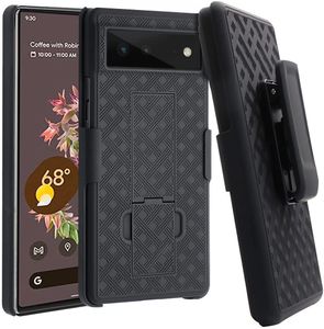 Coque de téléphone Defender pour Google Pixel 8 7 6 Pro 6A 5A avec clip de ceinture béquille étui robuste antichoc motif tissé conception couverture arrière de téléphone