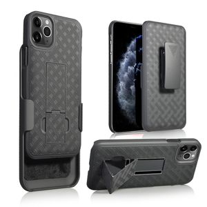 Defender telefoonhoes voor iPhone 14 13 12 11 Pro Max XR XS Max 7 8 Plus met standaard riemclip holster Heavy Duty schokbestendig geweven patroon ontwerp telefoon achterkant