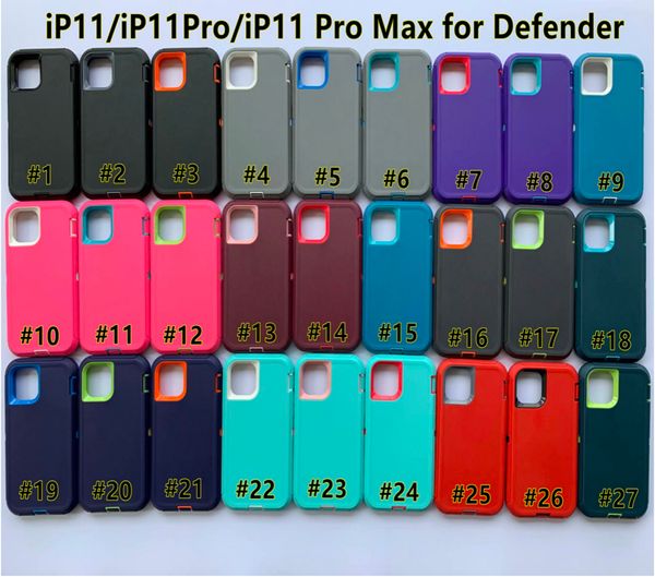 Cas de la série Defender pour iPhone 14 13 12 11 Pro Max XS Max XR x 7 8 Plus couverture de protection du robot à talking à l'armure avec clip de ceinture