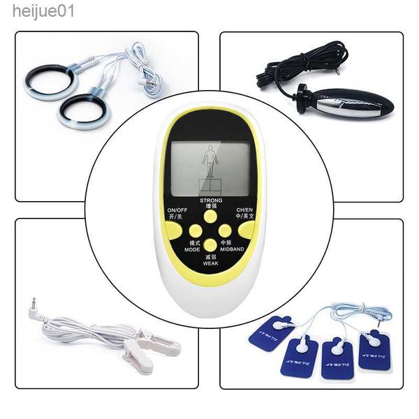 Desfibrilador Electroestimulación Kits de juguetes sexuales para hombres Mujer Electro Sex Medical Cockring estimulador sexual Anal Plug Products L230518