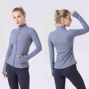 Define Yoga Jacket Veste Slim avec Logo Fitness Automne Solide Respirant Workout Gym Coat Running Sport Sweats Zipper Tight Tops lu-777 lululoemon