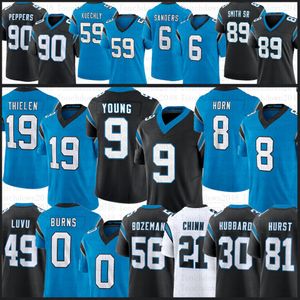 Bryce Young Brian Burns Maillot de football Jeremy Chinn Jaycee Horn Bradley Bozeman Frankie Luvu Ikem Ekwonu Adam Thielen Miles Sanders Hayden Hurst Julius Peppers