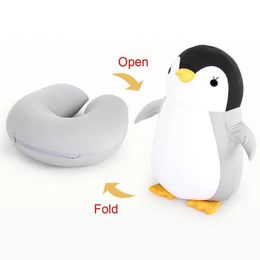 Deformable U-shape Travel Pillows Airplane s Cushion Plush Toy Neck Pillow 240415