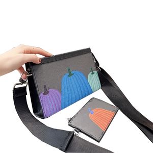 diseñador YK Gaston Wearable Wallet bolso de mano colorido estampado de calabaza mujer bolso de hombro bolso cruzado bolso de cuero para mujer