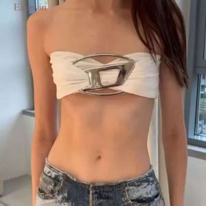 Deisel Designer Deisel Tops Disel Élégant et sexy Ultra Short One Line Collar pour femme Summer New Fashion Metal Lettre 5845