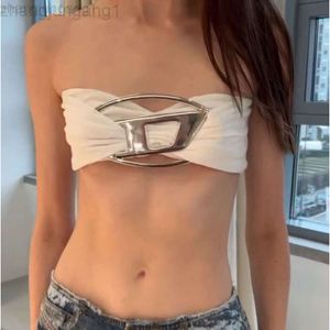 Deisel Designer Deisel Tops Disel élégant et sexy ultra court soutien-gorge à col une ligne pour l'été des femmes nouvelle mode lettre en métal 1181
