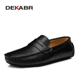Dekabr Big Size 3849 Men Loafers Real Leather Shoes Fashion Boat Brand Casual Male flat 240407