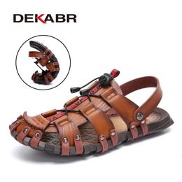 DEKABR été hommes sandales chaussures de plage loisirs hommes romains en plein air de haute qualité pantoufles à fond souple 240322