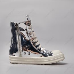 Dekherw Casual High Top Quality Silver Ankle Boot Designer Men Shoe Round Fashion Zipper Lace-Up Luxury Flat Women Sneaker