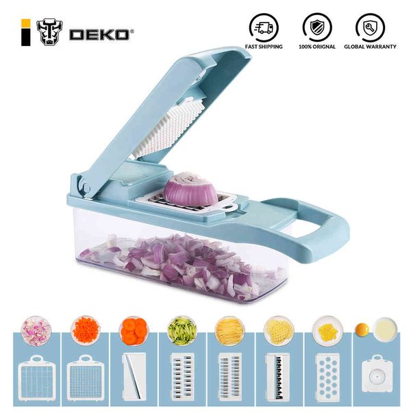 DEKO Fruit Slicer Coupe-légumes Multifonctionnel Éplucheur de pommes de terre Filtre blanc d'oeuf Accessoires de cuisine avec panier de vidange 210326