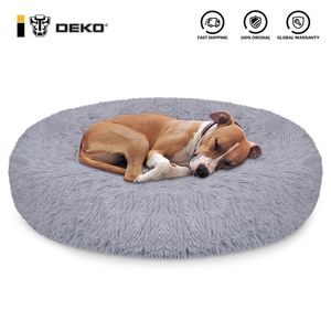 Pet Dog Bed Super Soft Kennel Round Fluffy Cat House Warm Comfortabele Slapen Kussen Mat Sofa Wasbare Puppy Plush 201119