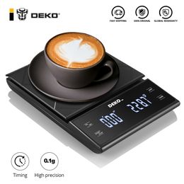 DEKO Portable Electronic Digital Coffee Scale With Timer High Precision LED Display Household Weight Balance Measuring Tools 201118