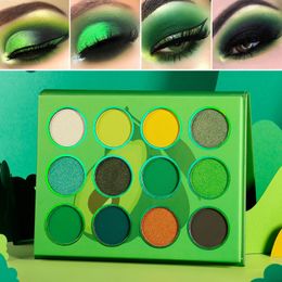 DELANCI12 couleur avocat vert ombre à paupières Palette émeraude vert foncé jaune brillant maquillage pour les yeux cadeau parfait pour beauté fille 240226