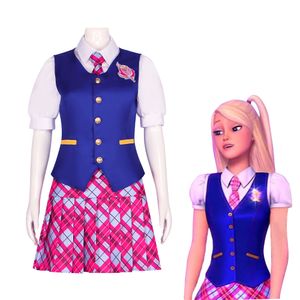 Déguisement Delancy Barbie Glamour Princess Academy uniforme scolaire cosplay costume d'Halloween