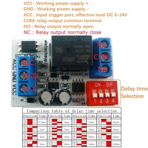 Module d'éclairage d'arrêt retardé après que la voiture est désactivée NC Com No Relay Board