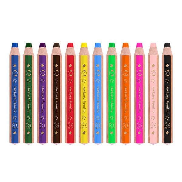 Deli 6 / 12pcs color varilla gruesa estudiante dibujo lápiz conjunto papelería niños crayón lápices escuela oficina arte suministros Y200709