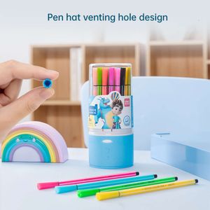 Deli para niños pintura 48 colores no tóxicos lavables acuarela lápiz colorido planificador plumadores suministros de arte infantil