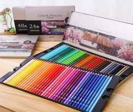 Deli Oile Colored Pencil Set 24364872 Colors Oil Painting Drawing Art Supplies for Writing Drawing Lapis de Cor Art Supplies T2001556379