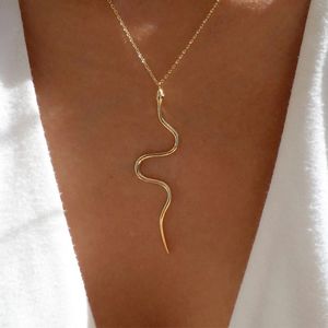 Délicat 18K Or Argent Serpent Pendentif Collier pour Femmes Simple Serpent Collier Chaîne Colliers Punk Hip Hop Mode Bijoux Cadeau