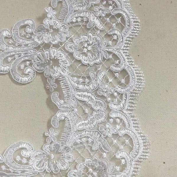 Délicate 1yard 15 cm de large broderie de tissu blanc fleur Venis Venise en dentelle en dentelle en dentelle artisanat pour le mariage déc.
