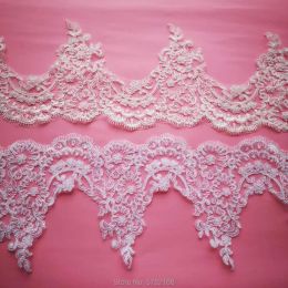 Délicat 1yard blanc / ivoire tissu cordant fleur Venis Venise en dentelle en dentelle applique Certe de couture pour mariage 20cm décembre