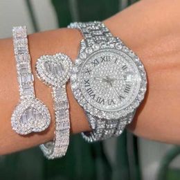 Delicate Bangle Baguette CZ Hartvorm Verstelbare Manchet Bangle armband Iced Out Bling 5A Zirconia Luxe VROUWEN Hiphop Sieraden 240308