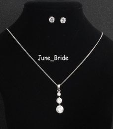 Delicate Crystal Rhinestone Wedding Bridal Necklace oorbellen Set Stijlvolle Po Bruid Accessories Evening Prom Party Homecoming Jood6974026281