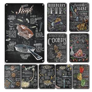 Délicat Fast Food Plaque en métal Plaque en étain Plaque Vintage Restaurant Home Bar Café Cuisine Affiche en métal Décoration murale Accessoires signes en métal amusants Taille 30X20CM w02