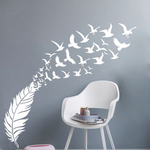 Delicate Veer Vogel Decoratieve Vinyl Muurstickers Slaapkamer Decor Decals Sticker Voor Kinderkamer Decoratie Muurstickers