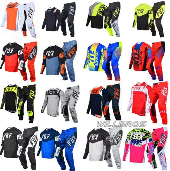 Delicado Fox 180 360 Gear Set Mach Jersey Pantalones Combo Bicicleta de montaña Offroad Hombres Dirt Bike Moto Traje Motocross Racing4283009