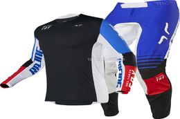 Délicat FOX 2020 Racing Flexair Honr hommes MX tout-terrain maillot pantalon noir bleu Motocross adulte équipement Combo7918990