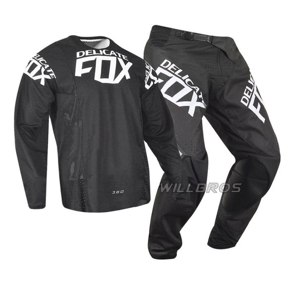 Maillot et pantalon délicat Fox MX 360 Kila, pour Motocross, Dirt bike, vtt, ATV, ensemble d'équipement de course pour adultes, noir 8744467